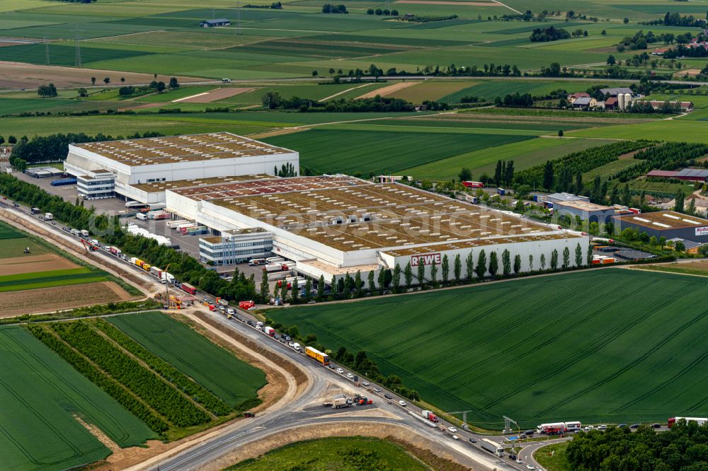 Aerial photograph Bondorf - Building complex and grounds of the logistics center REWE-Markt GmbH Logistikstandort Bondorf in Bondorf in the state Baden-Wuerttemberg, Germany