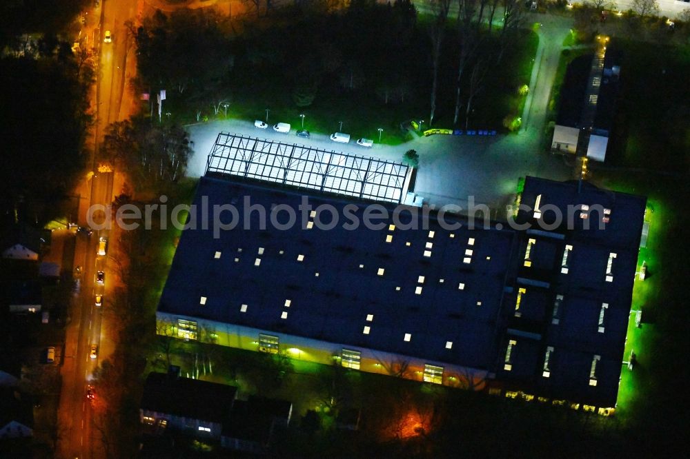 Potsdam from the bird's eye view: Building complex and grounds of the logistics center of Sonacorp Pharmahondel GmbH An of Brauerei in the district Waldstadt in Potsdam in the state Brandenburg, Germany