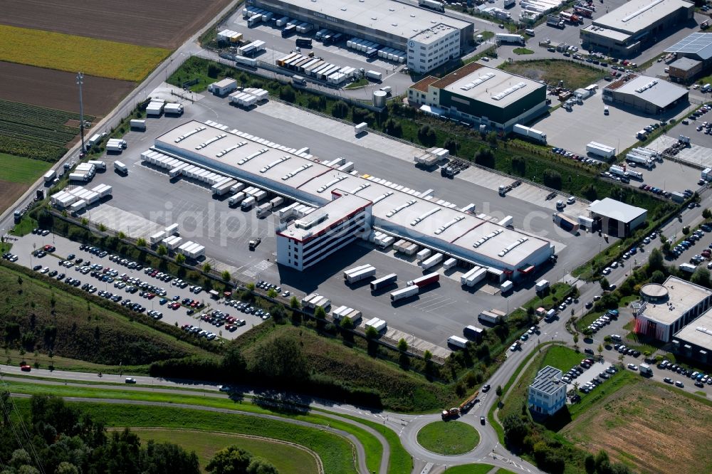 Aerial image Ilsfeld - Building complex and grounds of the logistics center of Schenker Deutschland AG at the Robert-Kohlhammer-Strasse in Ilsfeld in the state Baden-Wurttemberg, Germany