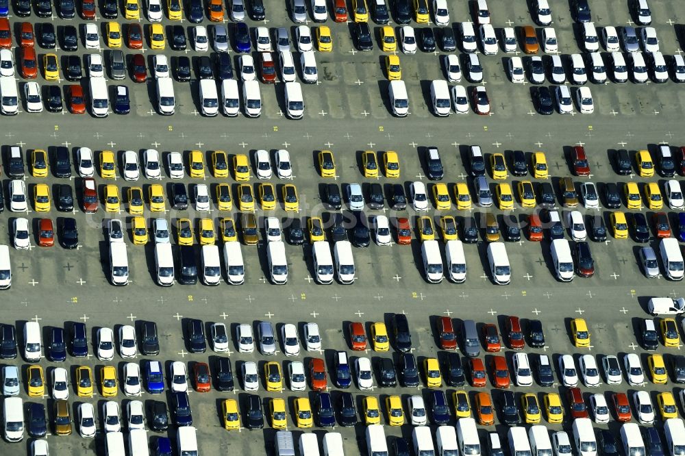 Neuseddin from above - Building complex and grounds of the logistics center of Werner Egerland Automobillogistik GmbH & Co. KG in Neuseddin in the state Brandenburg, Germany