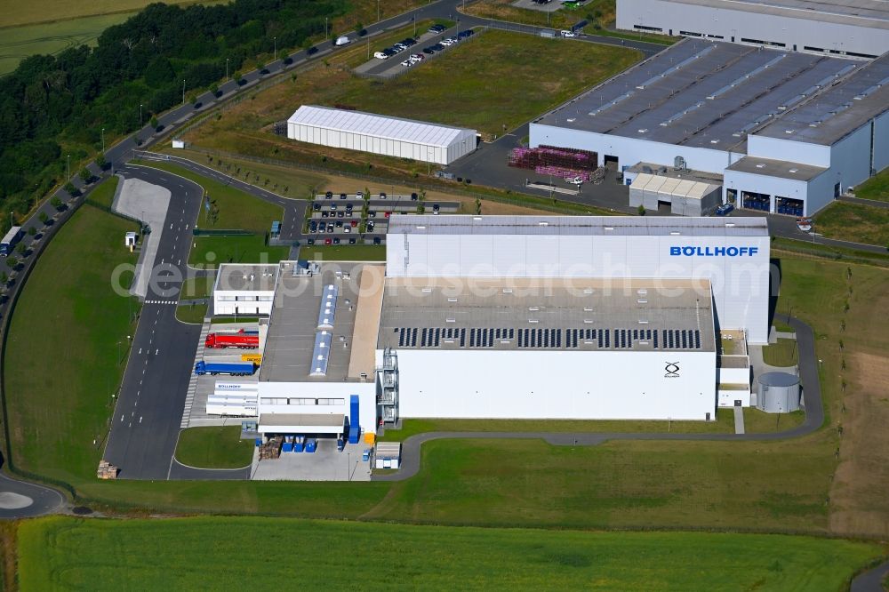 Aerial photograph Oelsnitz/Vogtl. - Building complex and grounds of the logistics center of Wilhelm Boellhoff GmbH & Co. KG in Oelsnitz/Vogtl. in the state Saxony, Germany