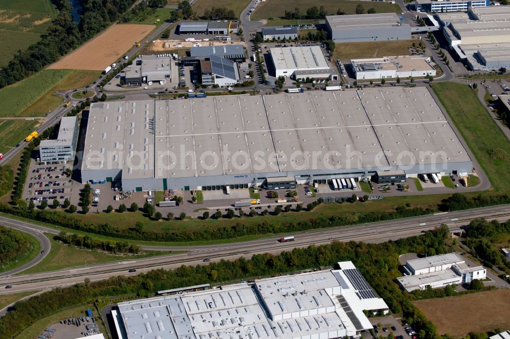 Aerial image Neuenstadt am Kocher - Building complex and grounds of the logistics center in the Wilhelm-Maybach-Strasse in Neuenstadt am Kocher in the state Baden-Wurttemberg, Germany