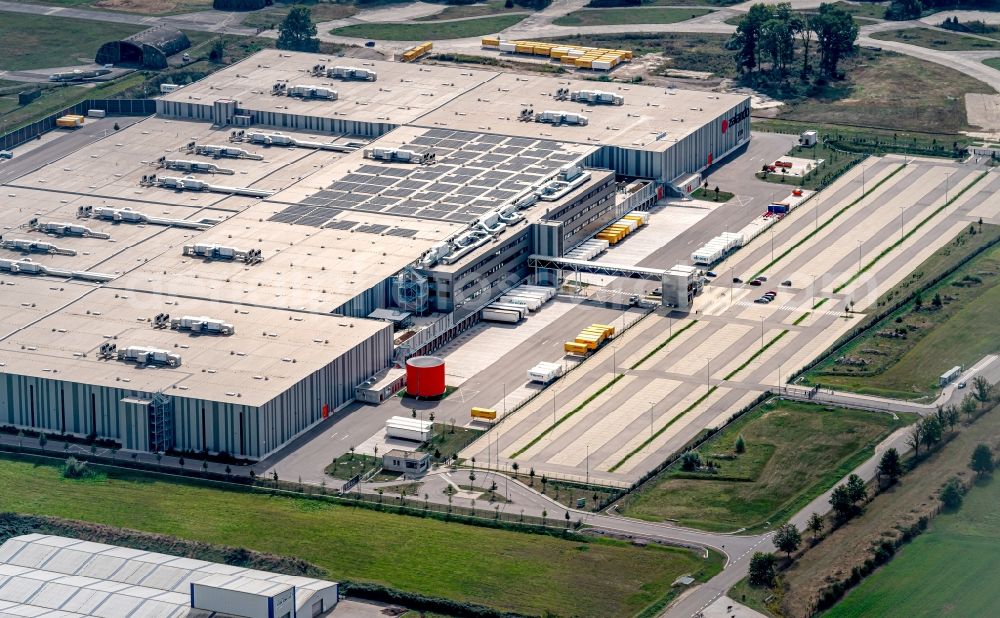 Aerial photograph Lahr/Schwarzwald - Building complex and grounds of the logistics center of Zalando Logistics Sued SE & Co. KG on Einsteinallee in Lahr/Schwarzwald in the state Baden-Wurttemberg, Germany