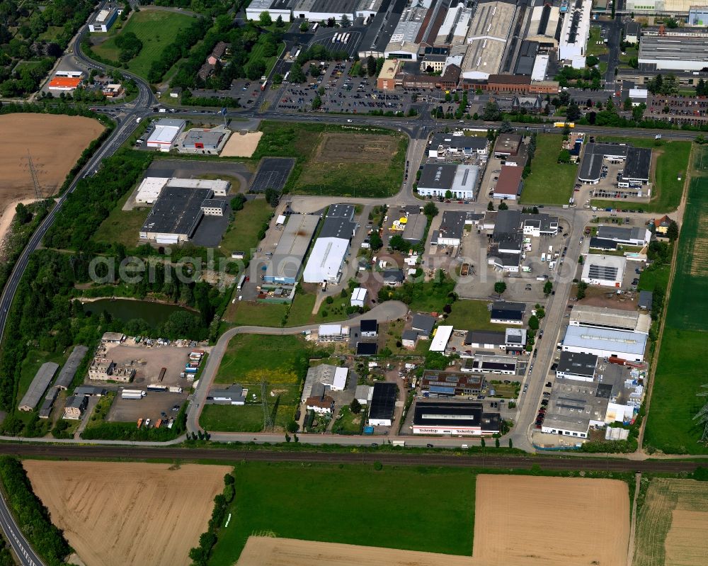 Andernach from the bird's eye view: Complex of buildings in the industrial area in Andernach in the state Rhineland-Palatinate