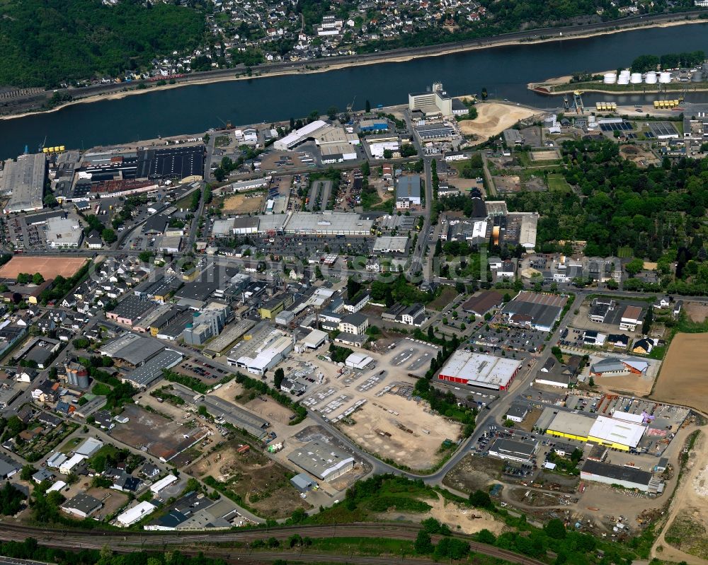 Aerial image Andernach - Complex of buildings in the industrial area in Andernach in the state Rhineland-Palatinate