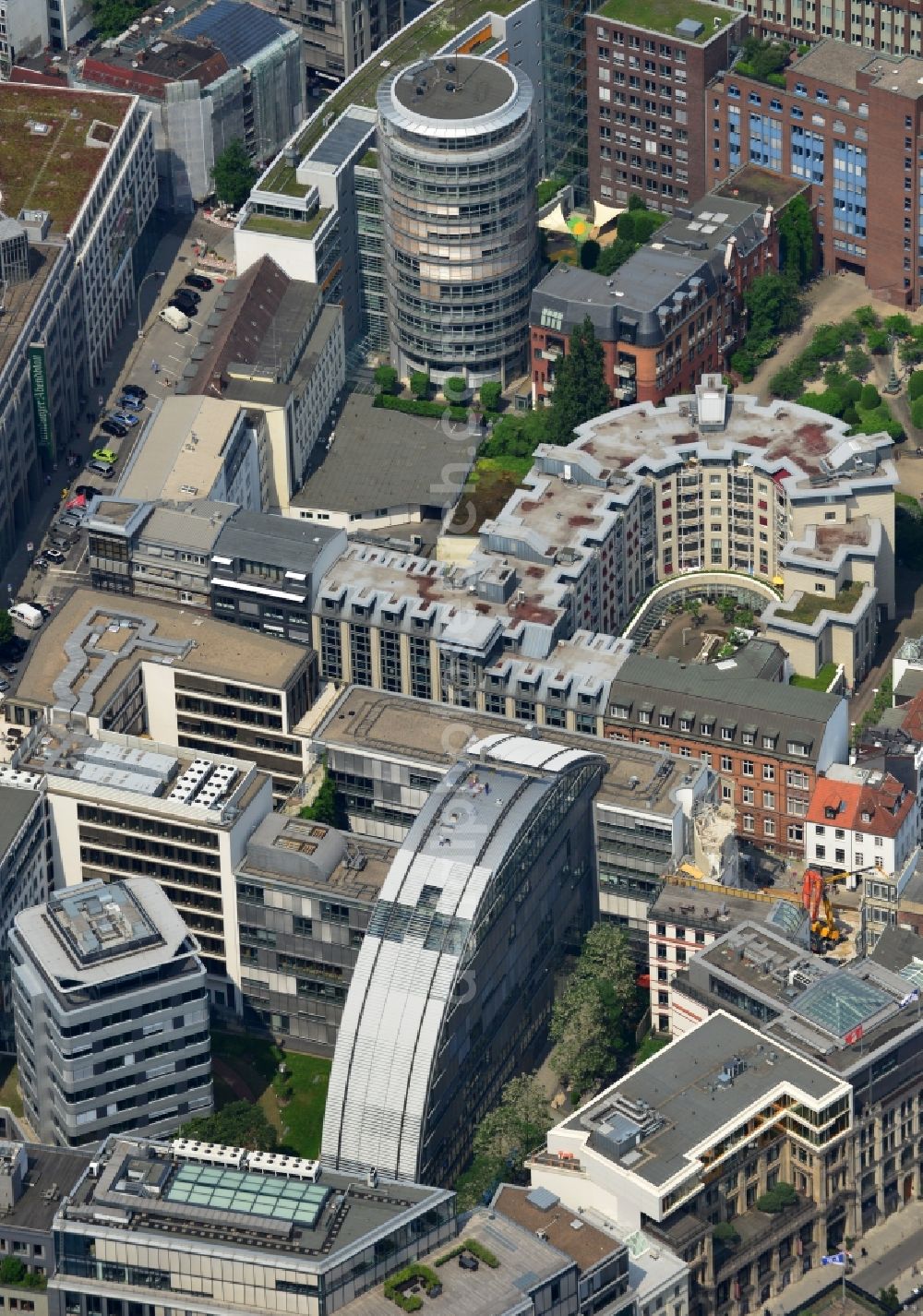 Aerial image Hamburg - Building complex of Google Hamburg office and commercial district on the ABC-Straße in Hamburg