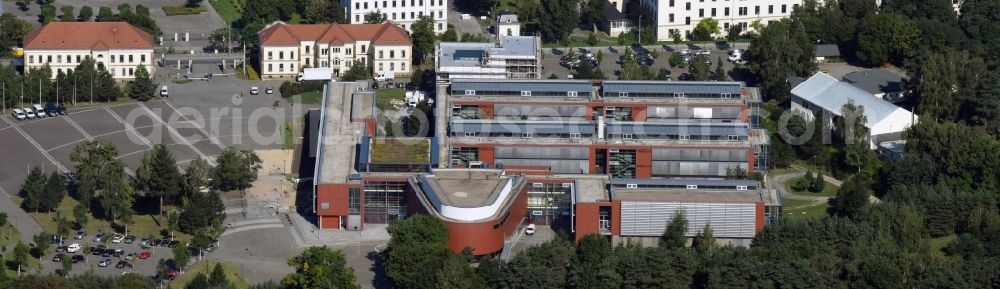 Aerial image Dresden - Building complex of the Graf-Stauffenberg-Kaserne - Offizierschule of the German Army in Dresden in the state Saxony