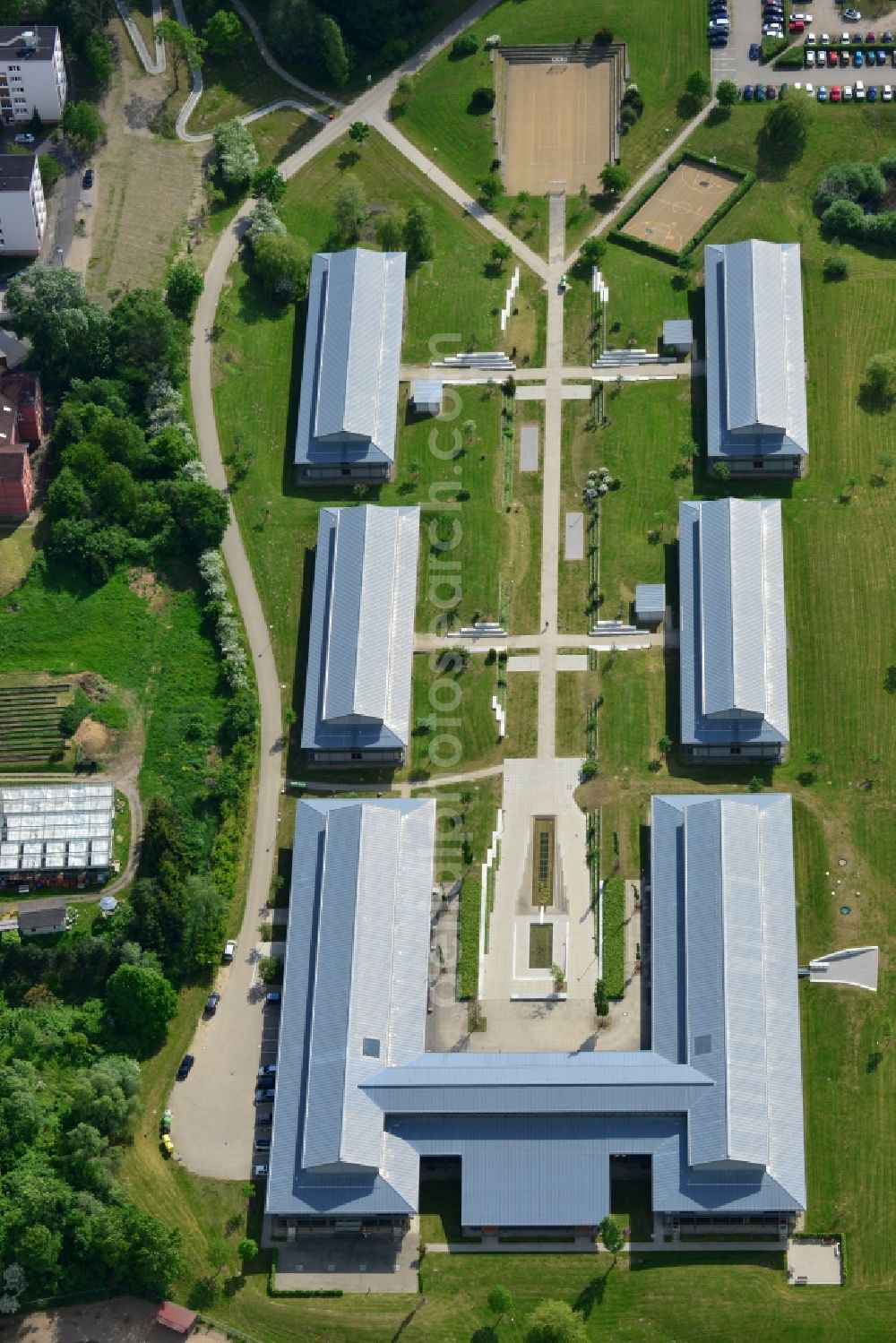 Schwerin from above - Building complex of the university BA Federal Employment Agency in Schwerin in the state Mecklenburg - Western Pomerania