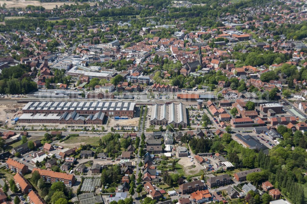 Lingen (Ems) from the bird's eye view: Building complex of the university Campus Lingen in Lingen (Ems) in Emsland in the state Lower Saxony, Germany