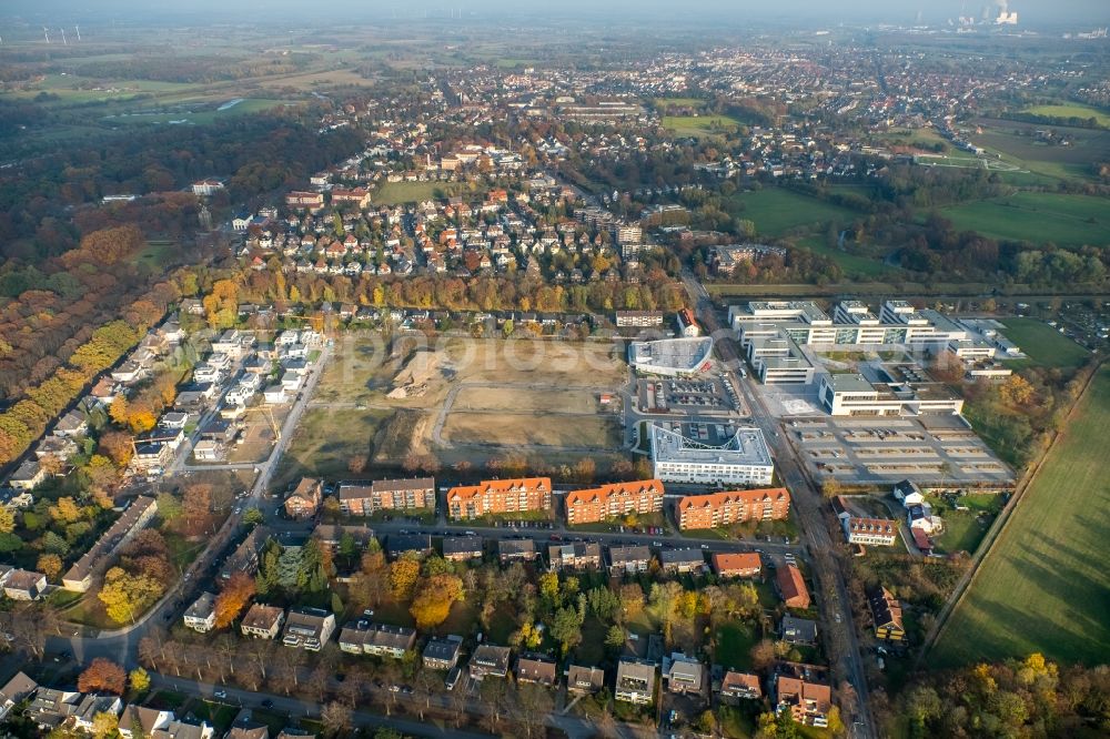 Hamm from the bird's eye view: Building complex of the university Hamm-Lippstadt HSHL in Hamm in the state North Rhine-Westphalia