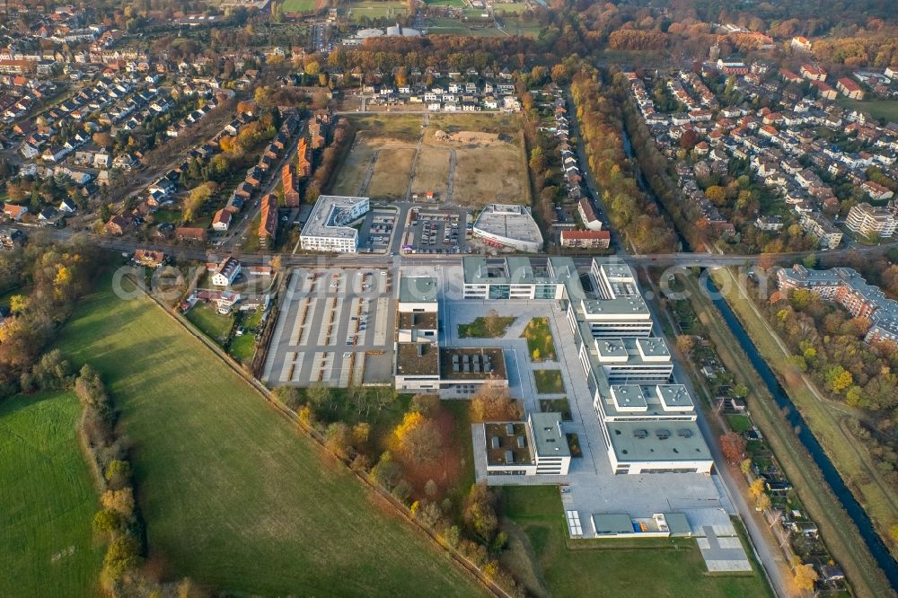 Hamm from the bird's eye view: Building complex of the university Hamm-Lippstadt HSHL in Hamm in the state North Rhine-Westphalia