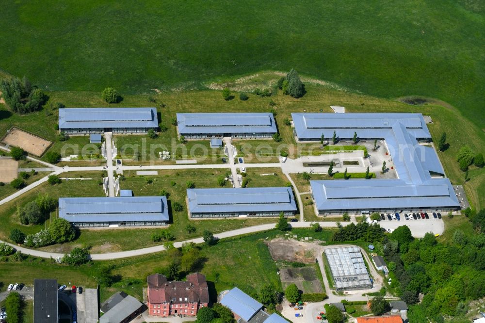 Schwerin from above - Building complex of the university Hochschule of Bundesagentur fuer Arbeit on Wismarsche Strasse in Schwerin in the state Mecklenburg - Western Pomerania, Germany