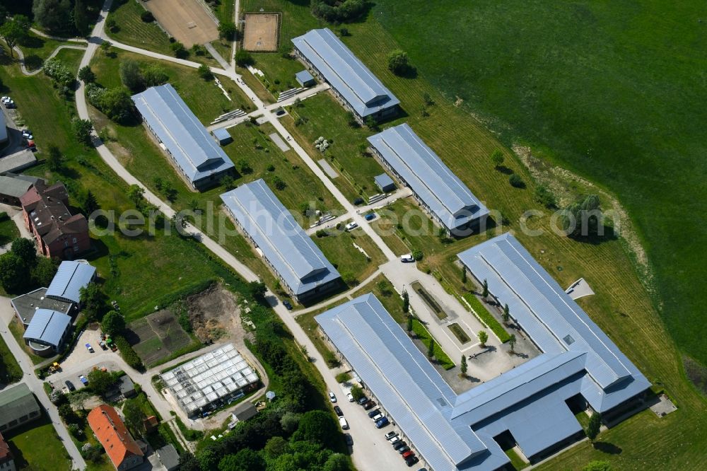 Schwerin from the bird's eye view: Building complex of the university Hochschule of Bundesagentur fuer Arbeit on Wismarsche Strasse in Schwerin in the state Mecklenburg - Western Pomerania, Germany