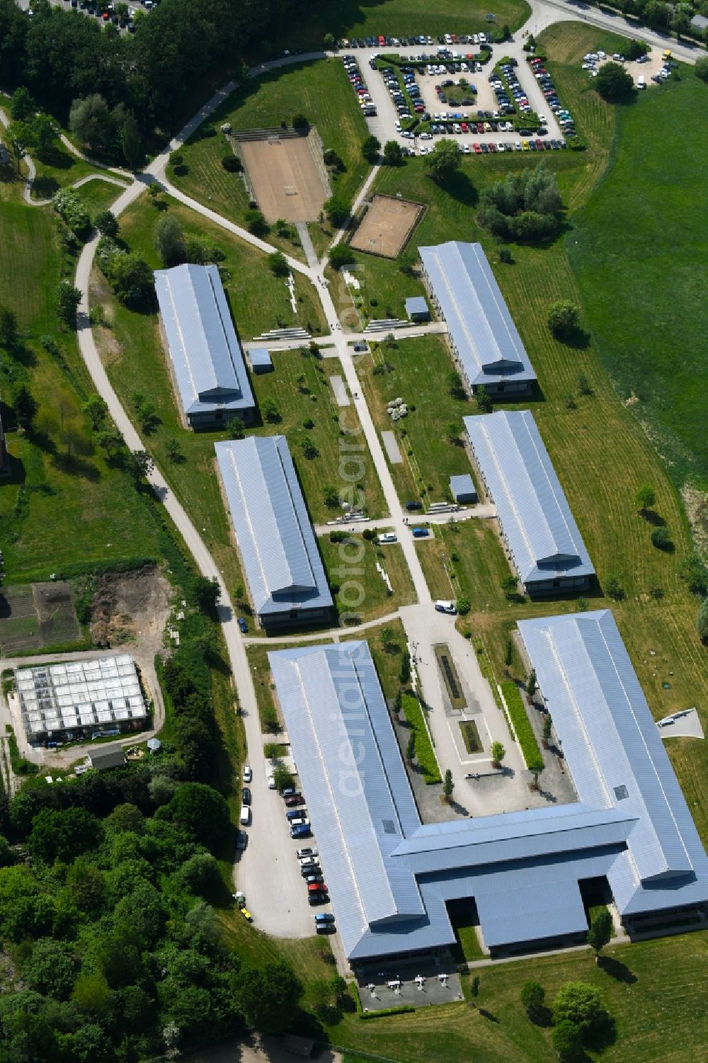 Aerial image Schwerin - Building complex of the university Hochschule of Bundesagentur fuer Arbeit on Wismarsche Strasse in Schwerin in the state Mecklenburg - Western Pomerania, Germany