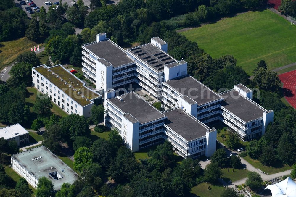 Aerial image Ludwigsburg - Building complex of the university Hochschule fuer oeffentliche Verwaltung and Finanzen Ludwigsburg on Reuteallee in Ludwigsburg in the state Baden-Wurttemberg, Germany