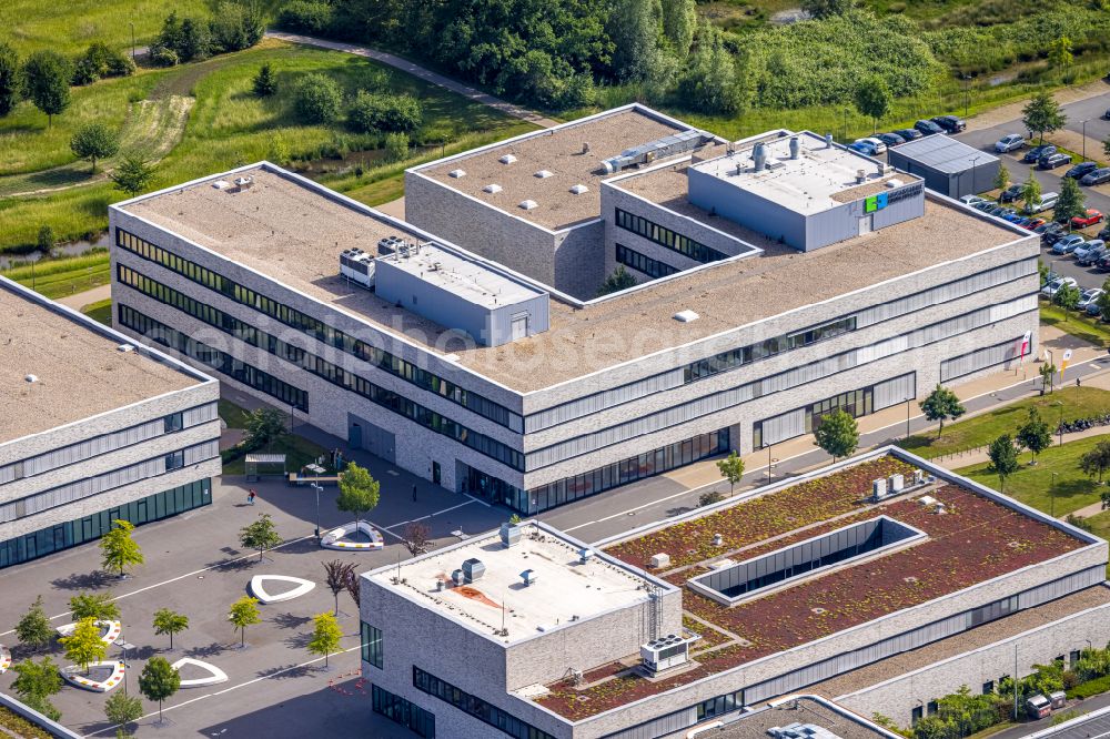 Lippstadt from the bird's eye view: Building complex of the university Hochschule Hamm-Lippstadt at the Campus Lippstadt on Dr.-Arnold-Hueck-Strasse in Lippstadt in the state North Rhine-Westphalia, Germany