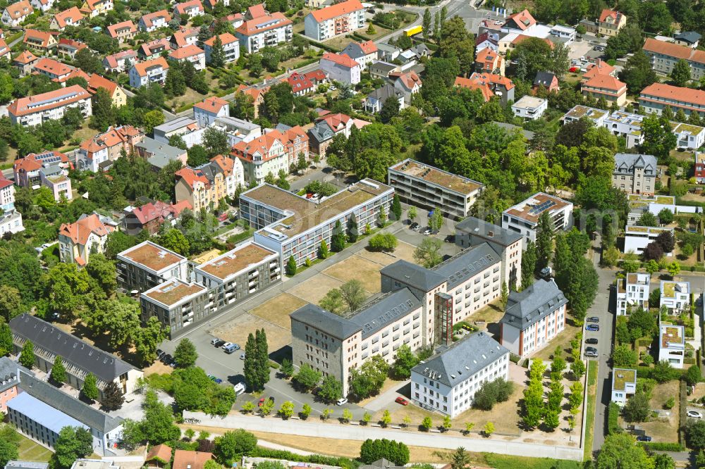 Weimar from the bird's eye view: Building complex of the university Hochschule fuer Musik FRANZ LISZT Weimar on Carl-Alexander-Platz in Weimar in the state Thuringia, Germany