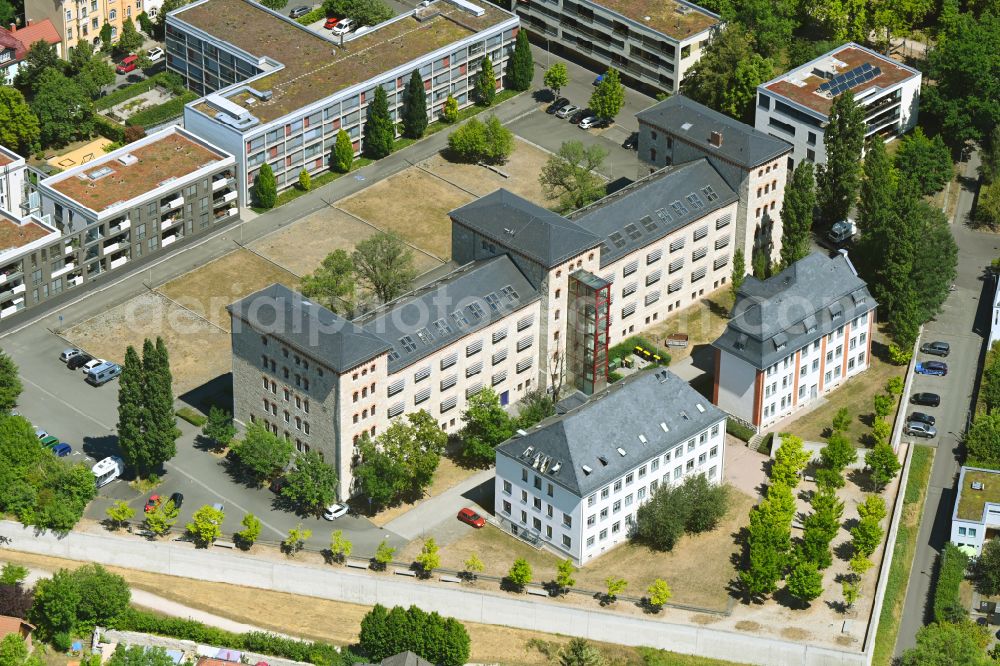 Aerial image Weimar - Building complex of the university Hochschule fuer Musik FRANZ LISZT Weimar on Carl-Alexander-Platz in Weimar in the state Thuringia, Germany