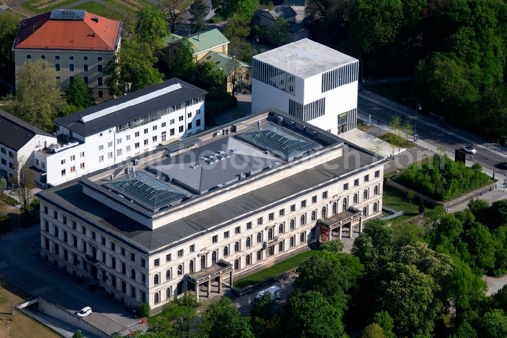 München from above - Building complex of the university fuer Musik and Theater Muenchen on Arcisstrasse in the district Maxvorstadt in Munich in the state Bavaria, Germany