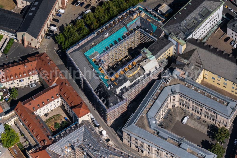 Würzburg from the bird's eye view: Building complex of the university fuer Musik on street Ebracher Gasse in the district Altstadt in Wuerzburg in the state Bavaria, Germany