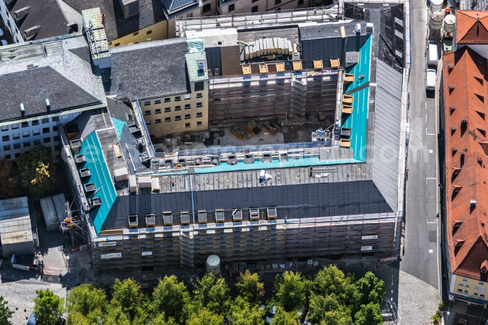 Aerial image Würzburg - Building complex of the university fuer Musik on street Ebracher Gasse in the district Altstadt in Wuerzburg in the state Bavaria, Germany