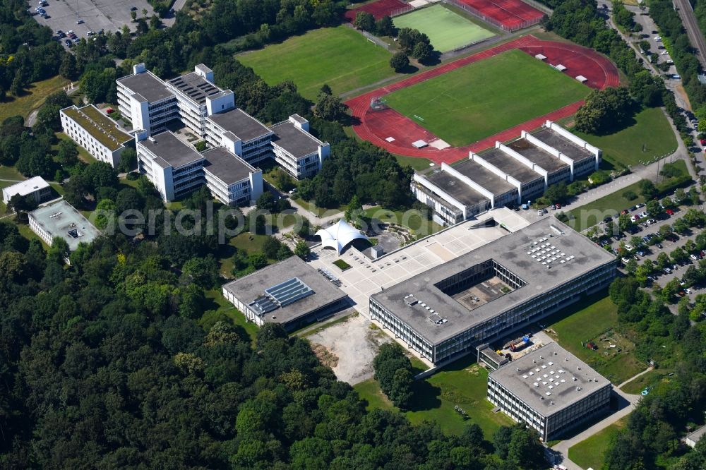 Aerial photograph Ludwigsburg - Building complex of the university Paedagogische Hochschule Ludwigsburg on Reuteallee in Ludwigsburg in the state Baden-Wurttemberg, Germany