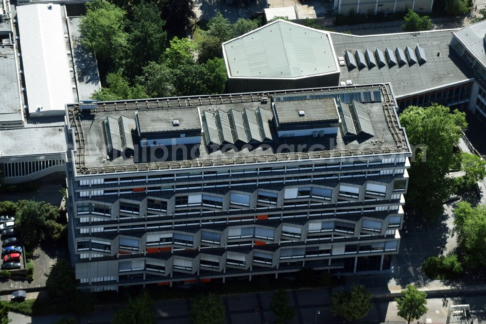 Berlin from the bird's eye view: Building complex of the university SRH Hochschule Berlin on Ernst-Reuter-Platz in Berlin