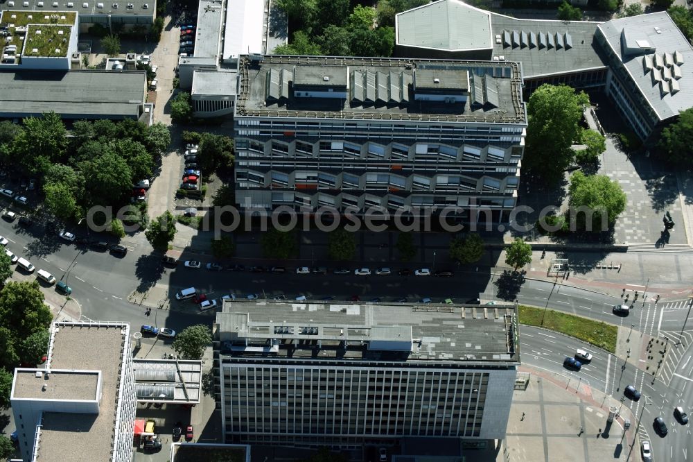 Aerial photograph Berlin - Building complex of the university SRH Hochschule Berlin on Ernst-Reuter-Platz in Berlin