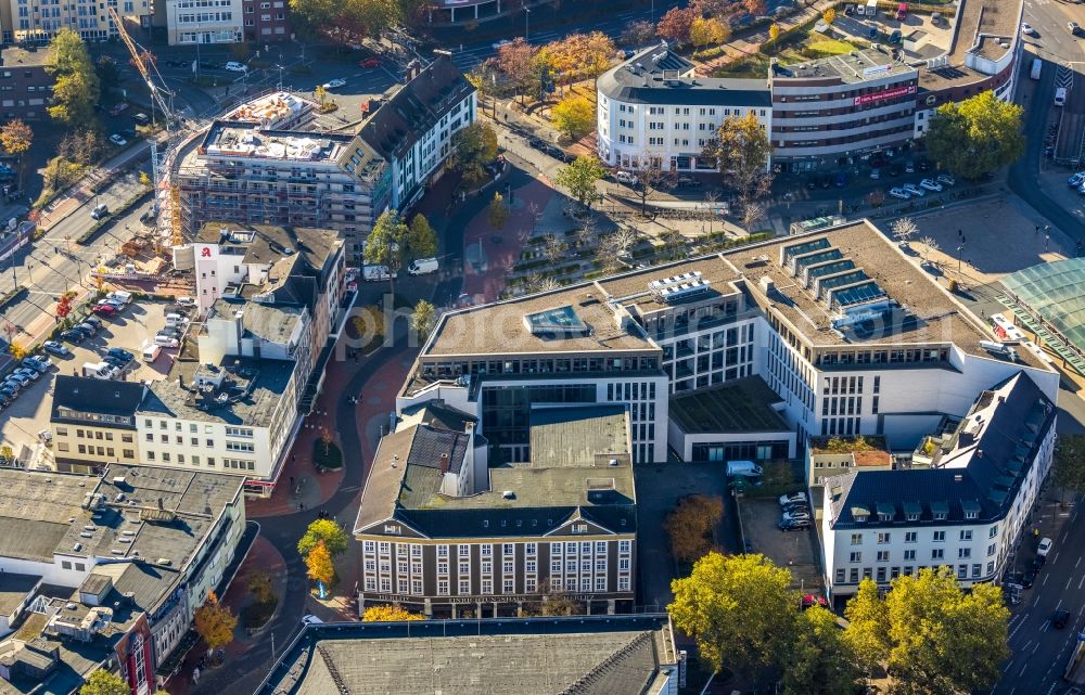 Hamm from above - Building complex of the university SRH Hochschule fuer Logistik and Wirtschaft on Platz of Deutschen Einheit in Hamm in the state North Rhine-Westphalia, Germany