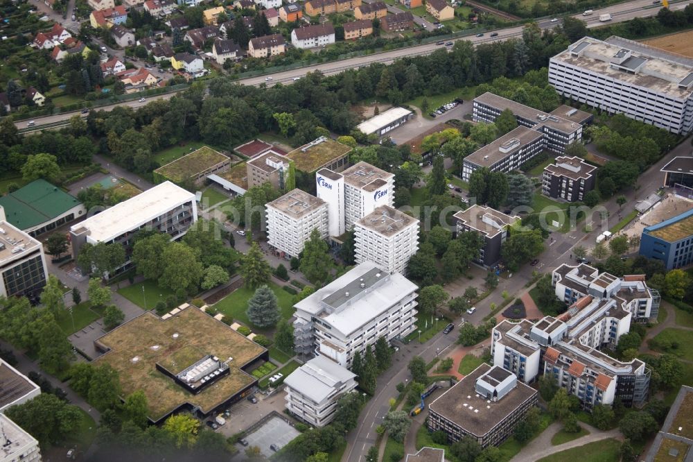 Heidelberg from the bird's eye view: Building complex of the university SRH in the district Wieblingen in Heidelberg in the state Baden-Wuerttemberg, Germany