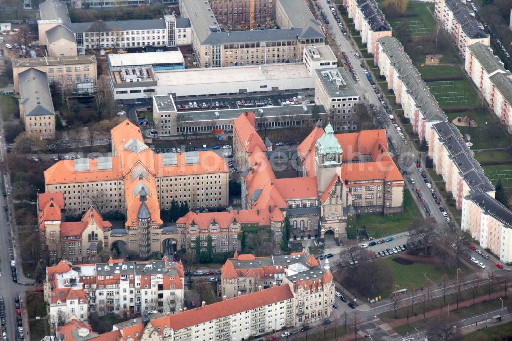 Aerial image Dresden - Building complex of the university Universitaet Dresden in Dresden in the state Saxony