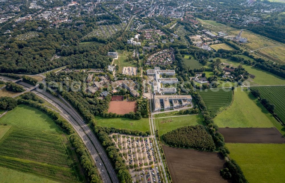 Aerial photograph Gelsenkirchen - Building complex of the university Westfaelische Hochschule on the Neidenburger Strasse in the district Buer in Gelsenkirchen at Ruhrgebiet in the state North Rhine-Westphalia, Germany