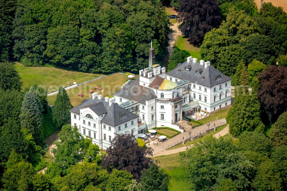 Hohen-Demzin from the bird's eye view: Building complex of the hotel complex Schlosshotel Burg Schlitz in Hohen-Demzin in the state Mecklenburg-Western Pomerania, Germany