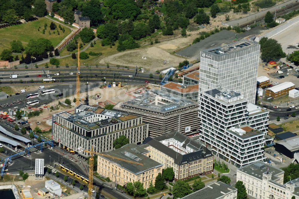 Berlin from above - Complex of the hotel building AMANO Grand Central - ibis on Invalidenstrasse - Heidestrasse in the district Mitte in Berlin, Germany