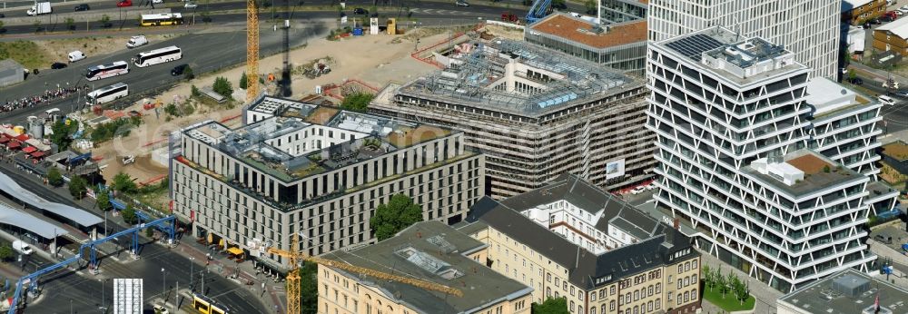 Aerial image Berlin - Complex of the hotel building AMANO Grand Central - ibis on Invalidenstrasse - Heidestrasse in the district Mitte in Berlin, Germany