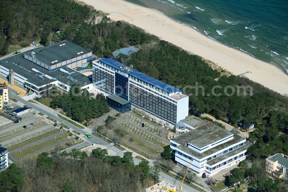 Aerial image Zinnowitz - Complex of the hotel building Baltic Sport- and Ferienhotel GmbH & Co. KG in Zinnowitz on the island of Usedom in the state Mecklenburg - Western Pomerania, Germany