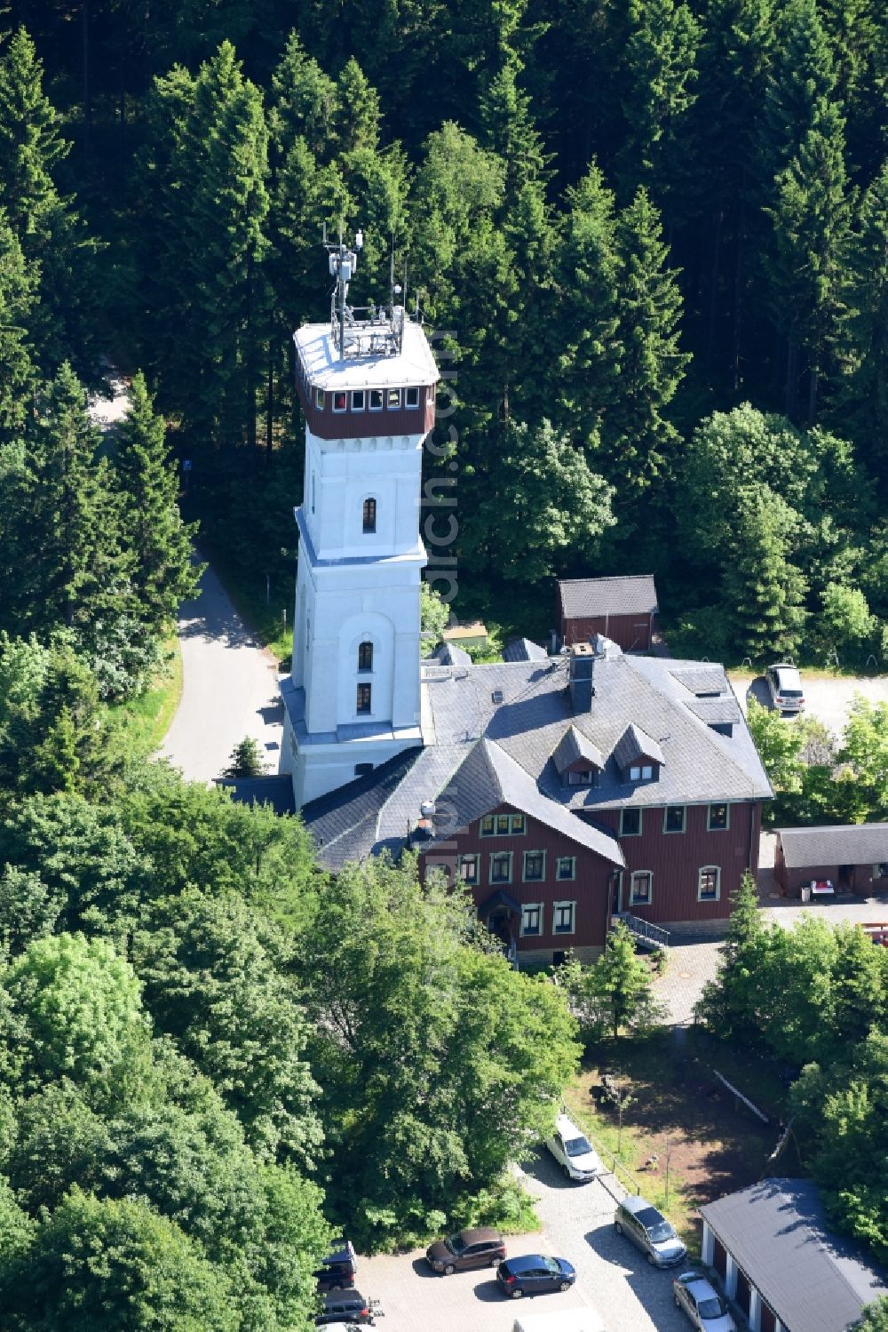 Aerial photograph Annaberg-Buchholz - Complex of the hotel building Berghotel Poehlberg on Ernst-Roch-Strasse in Annaberg-Buchholz in the state Saxony, Germany