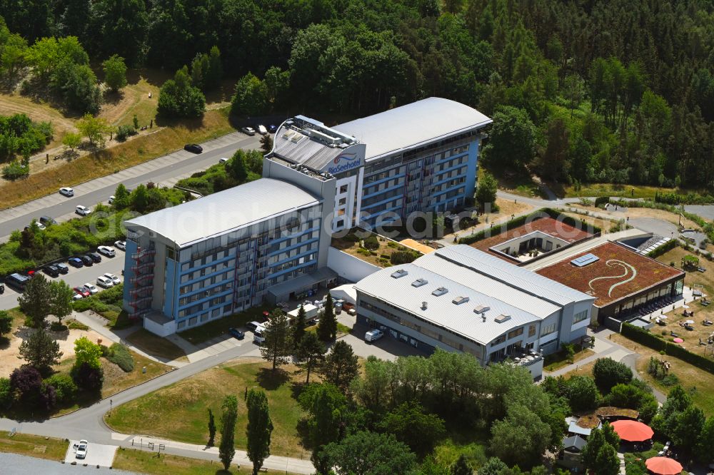 Aerial photograph Zeulenroda-Triebes - Complex of the hotel building Bio-Seehotel on Bauerfeindallee in Zeulenroda-Triebes in the state Thuringia, Germany