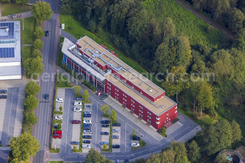 Aerial image Brüggen - Building complex of the hotel complex The Bridgge on the street Westring in Brueggen in the federal state of North Rhine Westphalia, Germany