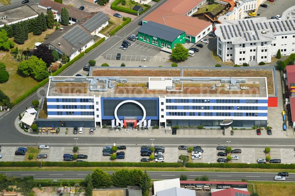 Aerial photograph Großwallstadt - Complex of the hotel building Business-Sporthotel in Grosswallstadt in the state Bavaria, Germany