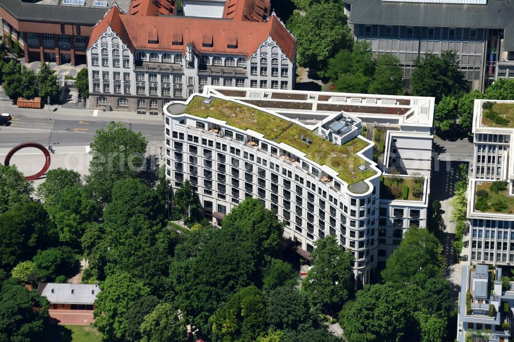 Aerial photograph München - Complex of the hotel building The Charles Hotel in of Sophienstrasse in the district Maxvorstadt in Munich in the state Bavaria, Germany