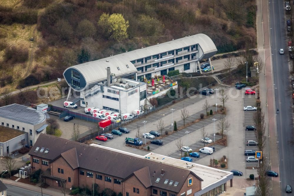 Aerial photograph Bottrop - Complex of the hotel building chillten bottrop on Gungstrasse in Bottrop in the state North Rhine-Westphalia, Germany