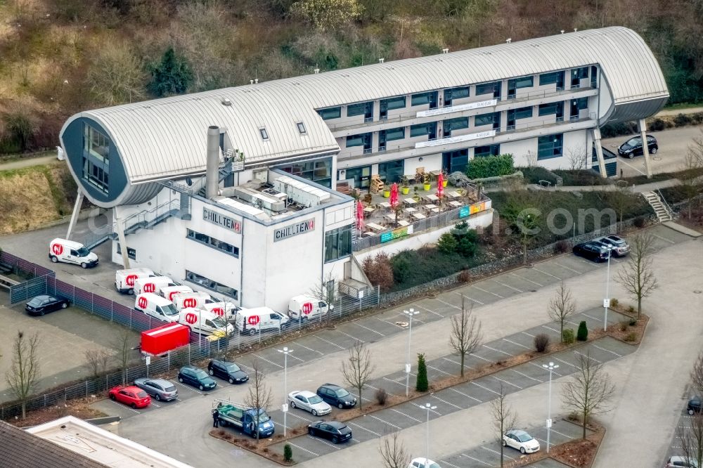 Aerial image Bottrop - Complex of the hotel building chillten bottrop on Gungstrasse in Bottrop in the state North Rhine-Westphalia, Germany