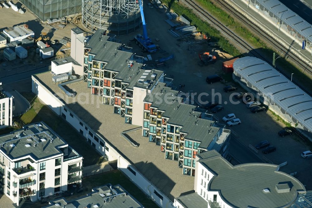 Rostock from the bird's eye view: Complex of the hotel building DOCK INN Hostel Warnemuende in Rostock in the state Mecklenburg - Western Pomerania, Germany