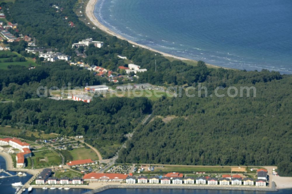 Ostseebad Boltenhagen from above - Complex of the hotel building Dorfhotel Boltenhagen in Ostseebad Boltenhagen in the state Mecklenburg - Western Pomerania