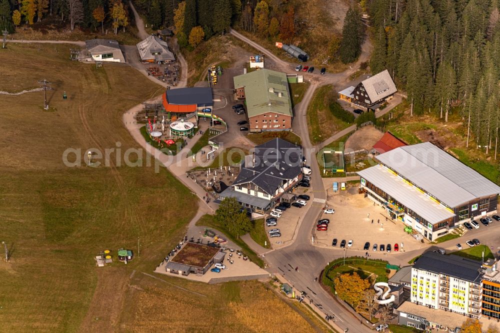 Aerial image Feldberg (Schwarzwald) - complex of the hotel building Feldberger Hof in Feldberg (Schwarzwald) at Schwarzwald in the state Baden-Wuerttemberg, Germany