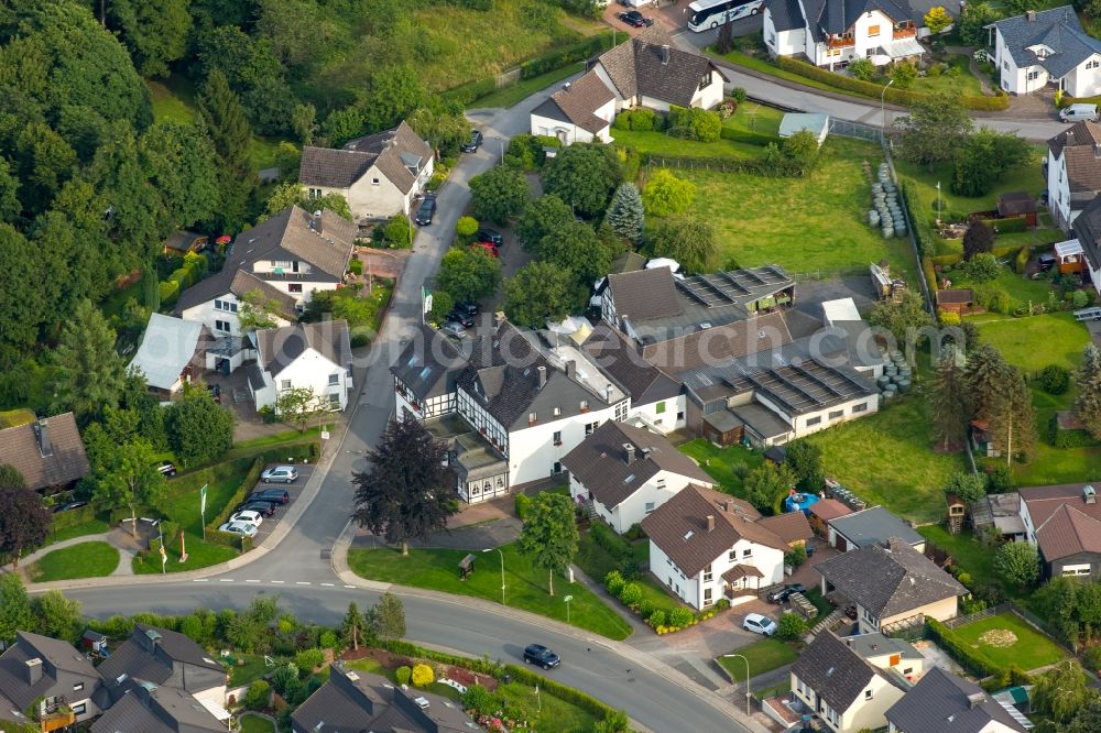 Arnsberg from above - Complex of the hotel building and the restaurant Gasthof Hoffmann in the district Rumbeck in Arnsberg in the state North Rhine-Westphalia