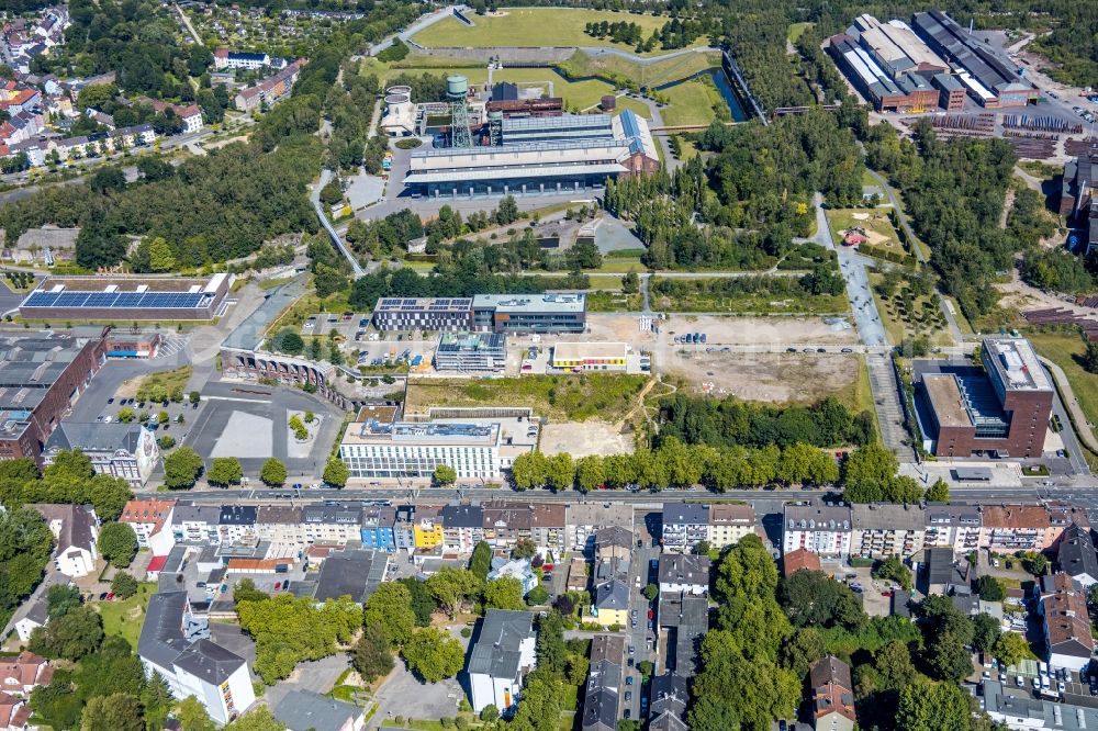 Bochum from above - Complex of the hotel building Ghotel Hotel & living Bochum in the district Stahlhausen in Bochum in the state North Rhine-Westphalia, Germany