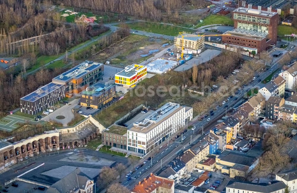 Bochum from the bird's eye view: Complex of the hotel building Ghotel Hotel & living Bochum in the district Stahlhausen in Bochum at Ruhrgebiet in the state North Rhine-Westphalia, Germany