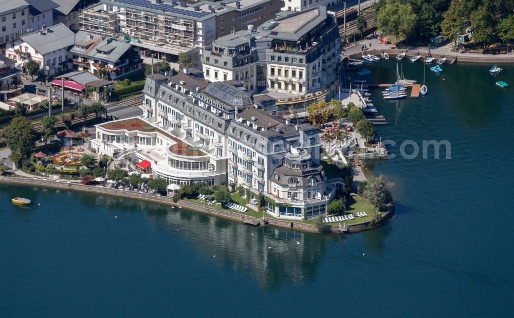 Aerial image Zell am See - Complex of the hotel building Grand Hotel Zell am See in Zell am See in Oesterreich